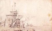 PUGET, Pierre Vessel Firing a Salvo china oil painting reproduction